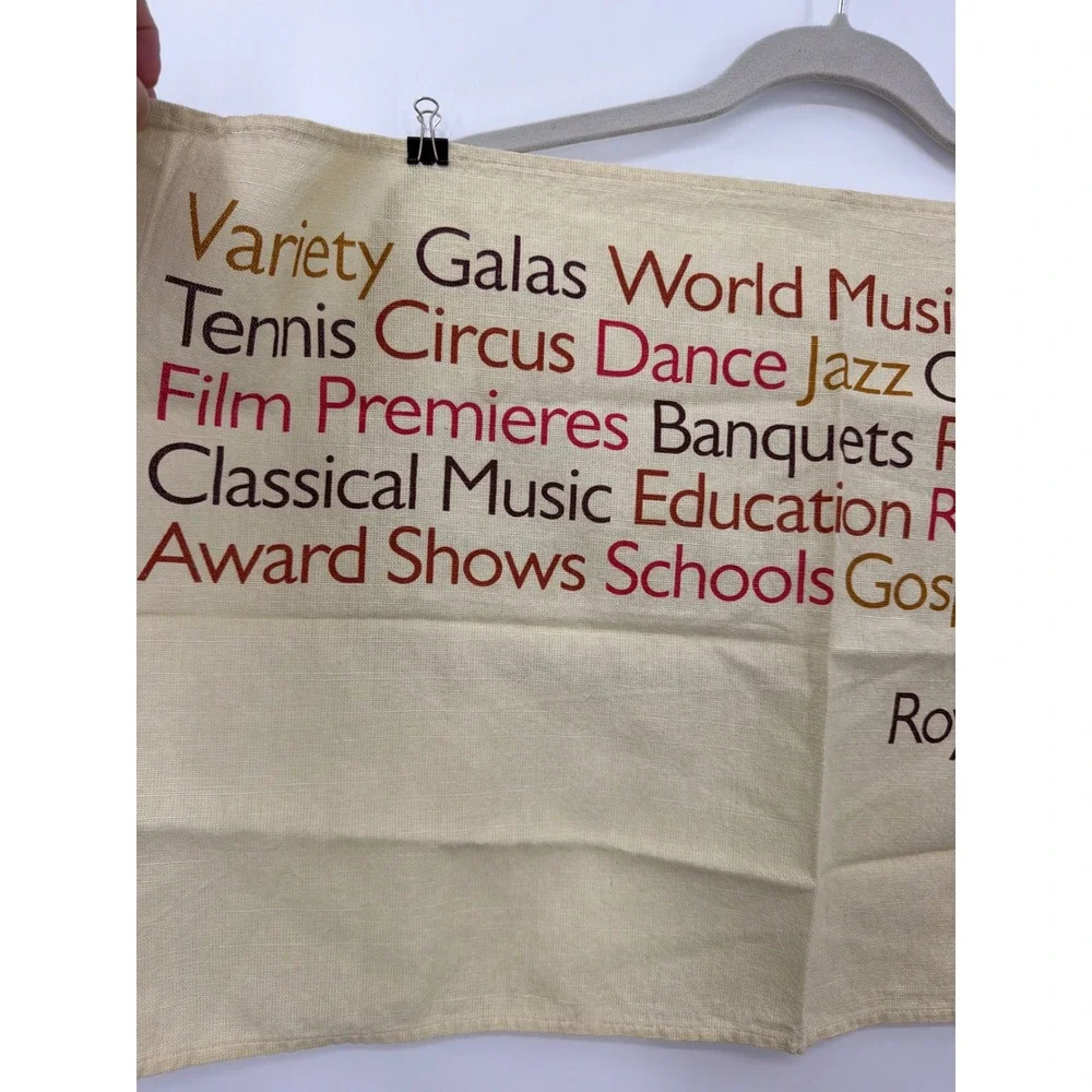Royal Albert Hall London Souvenir Tea Towel 100% Linen Union Made in UK Cream